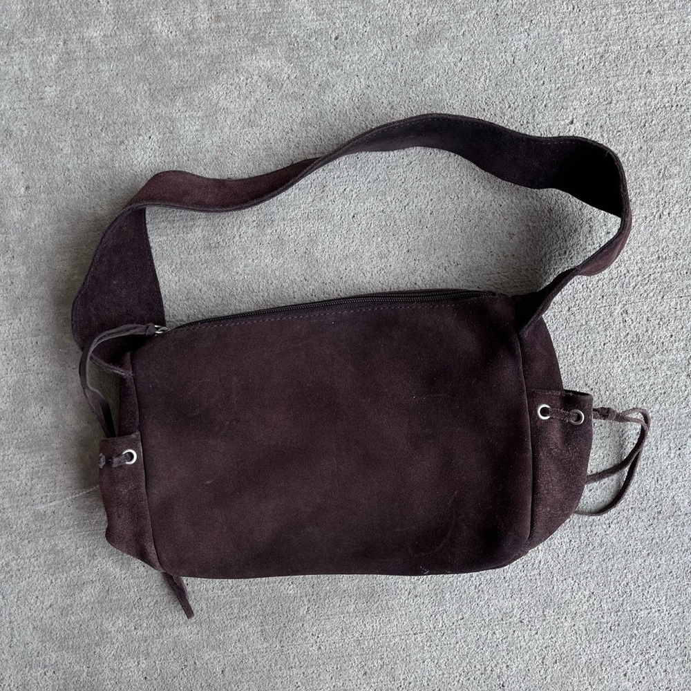 Vintage 90s American Eagle outfitters chocolate brown shoulder bag purse suede